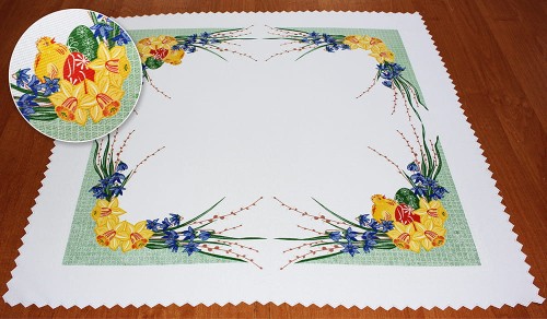BIEŻNIK WIELKANOCNY (ŚWIĄTECZNY) NA STÓŁ I ŁAWĘ 75x75cm NAKŁADKA PRZYLASZCZKA