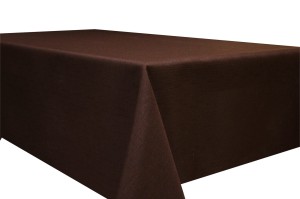 Obrus plamoodporny DESZCZYK BRĄZOWY WYKOŃCZENIE W ZĄBEK