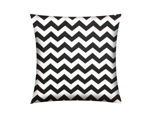 POSZEWKA NA PODUSZKĘ JASIEK 40x40cm 100% BAWEŁNA Renforce | Wykończenie satynowe | ZYGZAK CZARNY