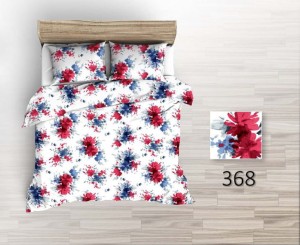 Pościel 100% BAWEŁNA Renforce | 160x200cm (poszwa) + 2x 70x80cm (poszewki) | Wykończenie satynowe | KOLOROWE KWIATKI