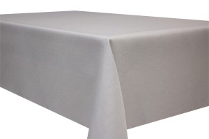 Obrus plamoodporny DESZCZYK POPIELATY OBSZYTY NA ZAKŁADKĘ 1 CM