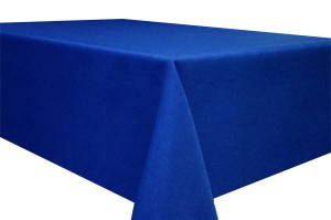 Obrus plamoodporny DESZCZYK SZAFIROWY OBSZYTY NA ZAKŁADKĘ 1 CM