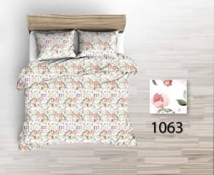 Pościel 100% BAWEŁNA Renforce | 160x200cm (poszwa) + 2x 70x80cm (poszewki) | Wykończenie satynowe | RÓŻYCZKI