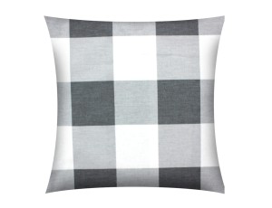 POSZEWKA NA PODUSZKĘ JASIEK 40x40cm 100% BAWEŁNA Renforce | Wykończenie satynowe | KRATA SZARA