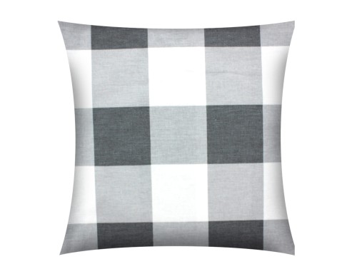 POSZEWKA NA PODUSZKĘ JASIEK 40x40cm 100% BAWEŁNA Renforce | Wykończenie satynowe | KRATA SZARA