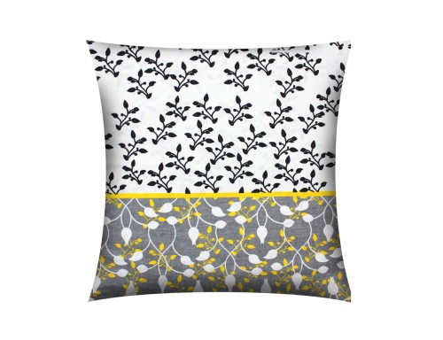 POSZEWKA NA PODUSZKĘ JASIEK 40x40cm 100% BAWEŁNA Renforce | Wykończenie satynowe | GAŁĄZKI ŻÓŁTO-BIAŁE