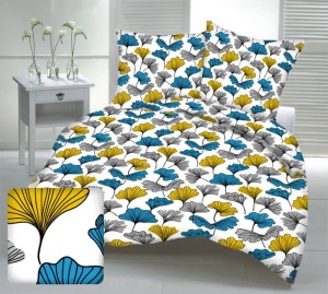 Pościel 100% BAWEŁNA Renforce | 160x200cm (poszwa) + 2x 70x80cm (poszewki) | Wykończenie satynowe | MIŁORZĘBY NA BIAŁYM TLE