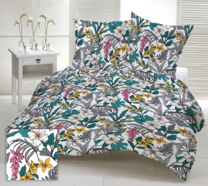 Pościel 100% BAWEŁNA Renforce | 160x200cm (poszwa) + 2x 70x80cm (poszewki) | Wykończenie satynowe | RÓŻNE KWIATKI
