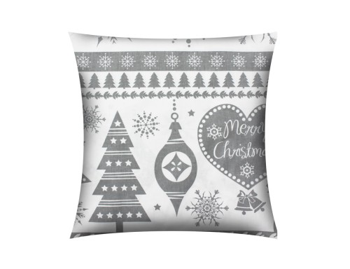 POSZEWKA NA PODUSZKĘ JASIEK 40x40cm 100% BAWEŁNA Renforce | Wykończenie satynowe | CHOINKA SZARA