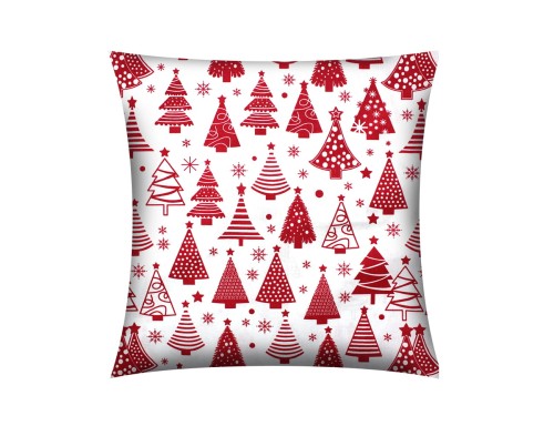 POSZEWKA NA PODUSZKĘ JASIEK 40x40cm 100% BAWEŁNA Renforce | Wykończenie satynowe | CZERWONY LAS CHOINEK