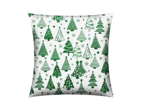 POSZEWKA NA PODUSZKĘ JASIEK 40x40cm 100% BAWEŁNA Renforce | Wykończenie satynowe | ZIELONY LAS CHOINEK