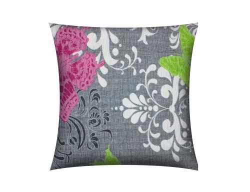 POSZEWKA NA PODUSZKĘ JASIEK 40x40cm 100% BAWEŁNA KORA | MOTYLE NA POPIELU