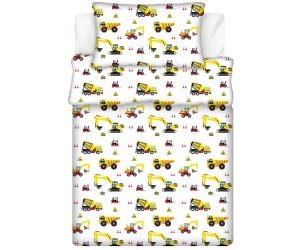 Pościel 100% BAWEŁNA Renforce DLA DZIECI | 90x120cm (poszwa) + 1x 40x60cm (poszewka) | Do łóżeczka | Wykończenie satynowe | KOPARKI