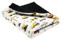 Kocyk dla dzieci i niemowląt MINKY 80x100 / 100X135 KOPARKI - MINKY CZARNE