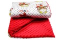 Kocyk dla dzieci i niemowląt MINKY 80x100 / 100X135 SÓWKI - MINKY CZERWONE