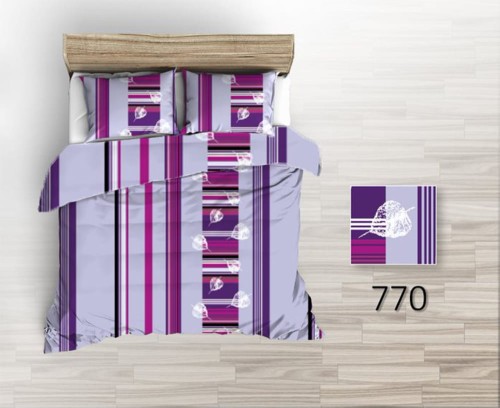 Pościel 100% BAWEŁNA KORA | 140x200cm (poszwa) + 1x 70x80cm (poszewka) | PASKI FUKSJA