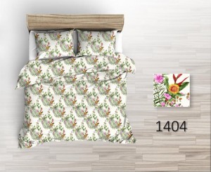 Pościel 100% BAWEŁNA Renforce | 160x200cm (poszwa) + 2x 70x80cm (poszewki) | Wykończenie satynowe | SŁOMIANKI