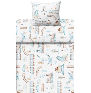 Pościel 100% BAWEŁNA Renforce DLA DZIECI | 90x120cm (poszwa) + 1x 40x60cm (poszewka) | Do łóżeczka | Wykończenie satynowe | CIUCHCIA 