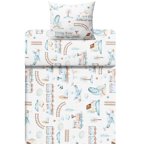 Pościel 100% BAWEŁNA Renforce DLA DZIECI | 90x120cm (poszwa) + 1x 40x60cm (poszewka) | Do łóżeczka | Wykończenie satynowe | CIUCHCIA