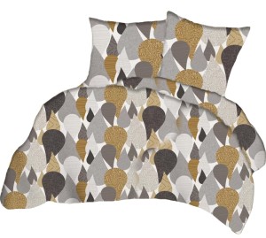 Pościel 100% BAWEŁNA Renforce | 160x200cm (poszwa) + 2x 70x80cm (poszewki) | Wykończenie satynowe | KROPLE TURECKIE