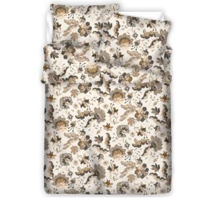 Pościel 100% BAWEŁNA Renforce | 160x200cm (poszwa) + 2x 70x80cm (poszewki) | Wykończenie satynowe | POWIEW ORIENTU BEŻ