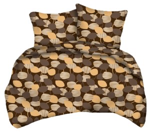 Pościel 100% BAWEŁNA Renforce | 160x200cm (poszwa) + 2x 70x80cm (poszewki) | Wykończenie satynowe | NOWE LIŚCIE BRĄZ