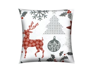 POSZEWKA NA PODUSZKĘ JASIEK 40x40cm 100% BAWEŁNA Renforce | Wykończenie satynowe | RENIFERY RÓŻNE