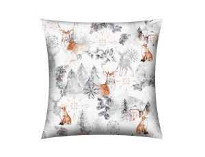 POSZEWKA NA PODUSZKĘ JASIEK 40x40cm 100% BAWEŁNA Renforce | Wykończenie satynowe | ZIMA SZARA