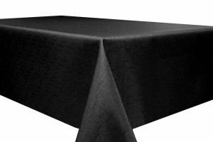 Obrus plamoodporny DESZCZYK CZARNY OBSZYTY NA ZAKŁADKĘ 1 CM