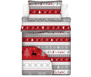 Pościel 100% BAWEŁNA Renforce DLA DZIECI | 135x100cm (poszwa) + 1x 40x60cm (poszewka) | Do łóżeczka, przedszkola, żłobka | Wykończenie satynowe | SWETEREK CZERWONY