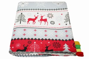 Kocyk dla dzieci i niemowląt MINKY 80x100 / 100X135 SWETEREK CZERWONY - MINKY POPIEL