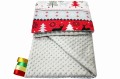 Kocyk dla dzieci i niemowląt MINKY 80x100 / 100X135 SWETEREK CZERWONY - MINKY POPIEL