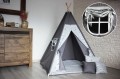 Namiot dla dzieci TIPI WIGWAM + 3 PODUSZKI B1 - GRAFIT + AUTKA NA POPIELU
