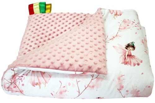 Kocyk dla dzieci i niemowląt MINKY 80x100 / 100X135 WRÓŻKA - MINKY RÓŻ NOWY