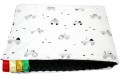 Kocyk dla dzieci i niemowląt MINKY 80x100 AUTKA NA BIAŁYM - MINKY CZARNY