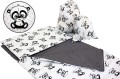 ŚPIWOREK DLA DZIECKA PRZEDSZKOLAKA 70x125 cm / 75x140 cm PANDA OCZY SZARE + GRAFIT
