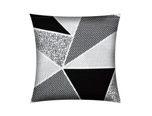 POSZEWKA NA PODUSZKĘ JASIEK 40x40cm 100% BAWEŁNA KORA | CZARNO-POPIELATE TRÓJKĄTY