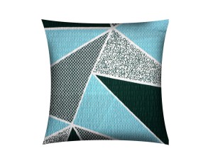 POSZEWKA NA PODUSZKĘ JASIEK 40x40cm 100% BAWEŁNA KORA | TRÓJKĄTY TURKUSOWE
