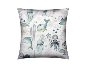 POSZEWKA NA PODUSZKĘ 40x40 JASIEK DLA DZIECI | 100% BAWEŁNA Renforce | Wykończenie satynowe | OCEAN ZIELEŃ