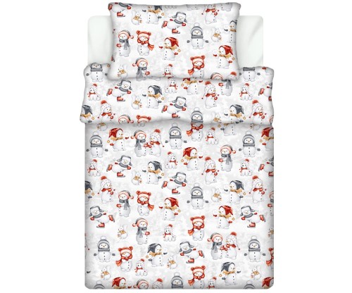 Pościel 100% BAWEŁNA Renforce DLA DZIECI | 135x100cm (poszwa) + 1x 40x60cm (poszewka) | Do łóżeczka, przedszkola, żłobka | Wykończenie satynowe | BAŁWANKI