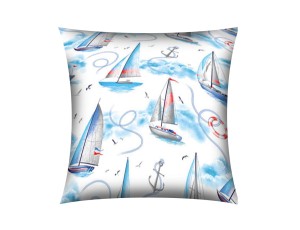 POSZEWKA NA PODUSZKĘ JASIEK 40x40cm 100% BAWEŁNA Renforce | Wykończenie satynowe | STATKI