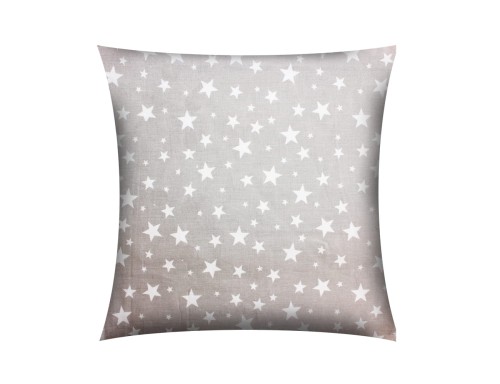 POSZEWKA NA PODUSZKĘ JASIEK 40x40cm 100% BAWEŁNA Renforce | Wykończenie satynowe | GWIAZDKI NA SZARYM