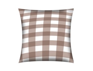 POSZEWKA NA PODUSZKĘ JASIEK 40x40cm 100% BAWEŁNA Renforce | Wykończenie satynowe | KRATA BRĄZ