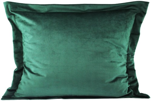 POSZEWKA DEKORACYJNA VELVET/WELUR Z RAMKĄ | 30x50cm | ZAPIĘCIE KOPERTOWE | ZIELEŃ BUTELKOWA