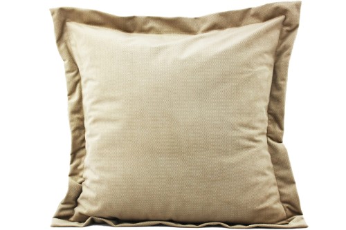 POSZEWKA DEKORACYJNA VELVET/WELUR Z RAMKĄ | 40x40cm | ZAPIĘCIE KOPERTOWE | JASNY BRĄZ