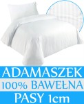 KOMPLET POŚCIELI HOTELOWEJ ADAMASZEK BIAŁY PASY 1CM