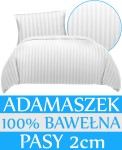 KOMPLET POŚCIELI HOTELOWEJ ADAMASZEK BIAŁY PASY 2CM