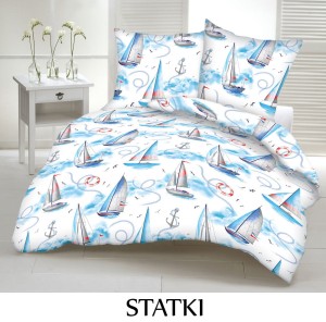 Pościel hotelowa 100% Bawełna Renforce Wykończenie Satynowe | STATKI