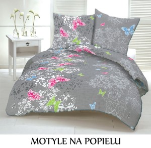 Pościel hotelowa 100% Bawełna Kora | MOTYLE NA POPIELU