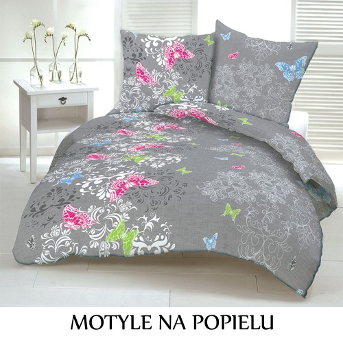 Pościel hotelowa 100% Bawełna Kora | MOTYLE NA POPIELU